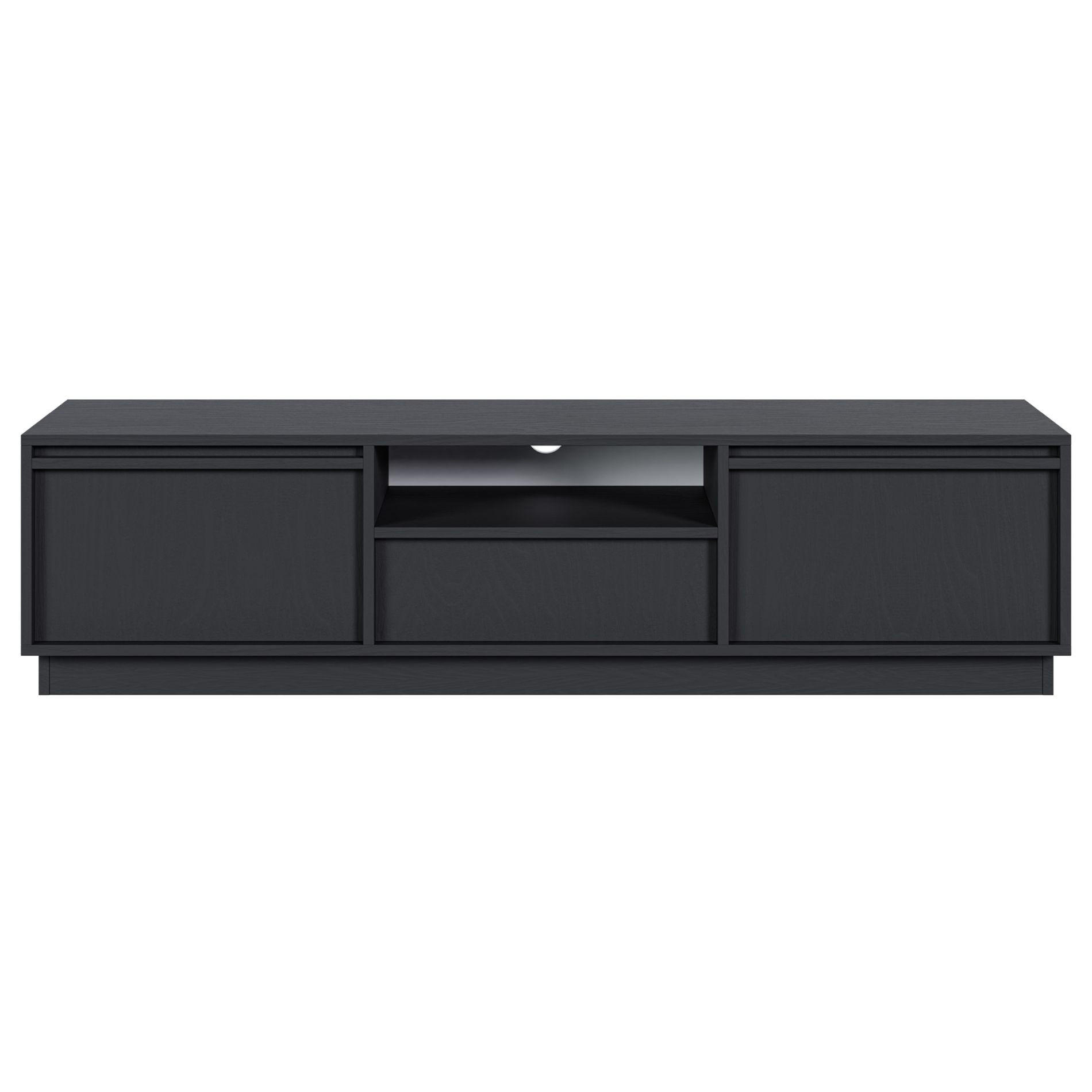 TV-MÖBEL Evo Schwarz 154 cm - Schwarz/Graphitfarben, Holzwerkstoff (154/39.4/39cm) - Selsey