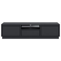 TV-MÖBEL Evo Schwarz 154 cm - Schwarz/Graphitfarben, Holzwerkstoff (154/39.4/39cm) - Selsey