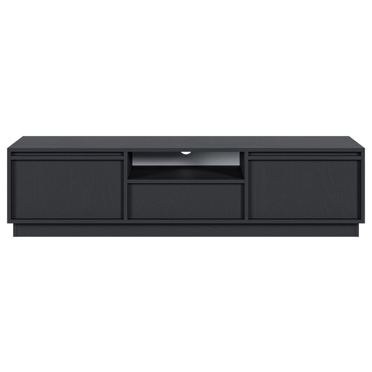 TV-MÖBEL Evo Schwarz 154 cm - Schwarz/Graphitfarben, Holzwerkstoff (154/39.4/39cm) - Selsey