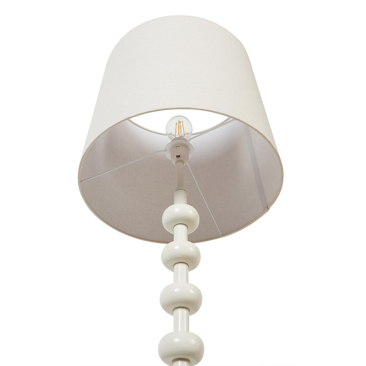 STEHLAMPE Weiß Krios - Weiß, Textil (36/36/160cm) - Beliani
