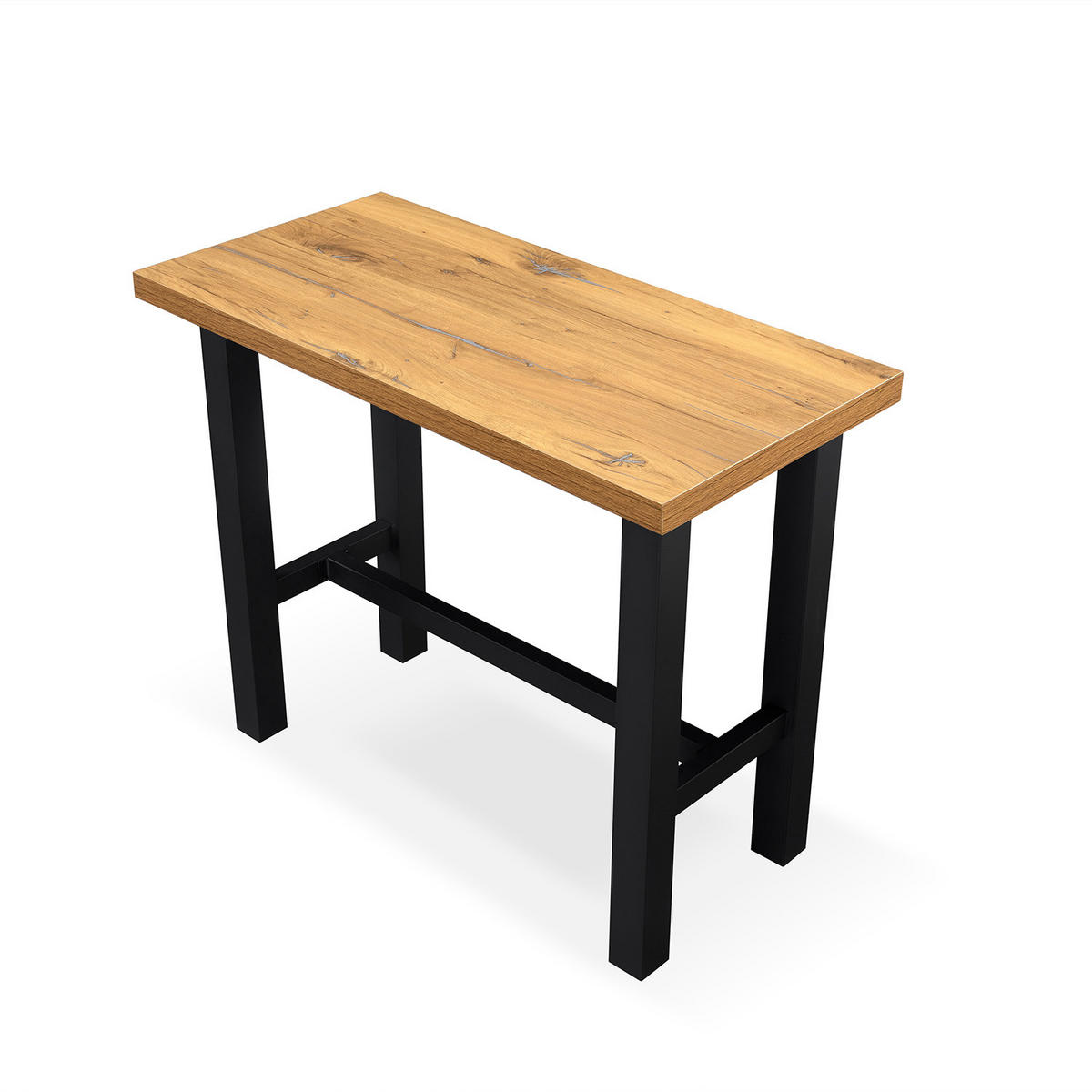 BARTISCH LOTTE 120/60/105 cm - Hellbraun/Alteiche, Holzwerkstoff/Metall (60/120/105cm) - DUBI Möbel