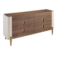 KOMMODE Rechteckig Beige Gold Walnuss 160/47/76 cm - Beige, Holzwerkstoff/Metall (160/76/47cm) - ANGEL CERDA
