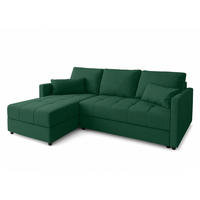 ECKSOFA L Form Dolceo Dunkelgrün 226/140/78 cm – Schlaffunktion Universell Links Rechts - Dunkelgrün/Schwarz, Kunststoff/Textil (140/226cm) - AX Living
