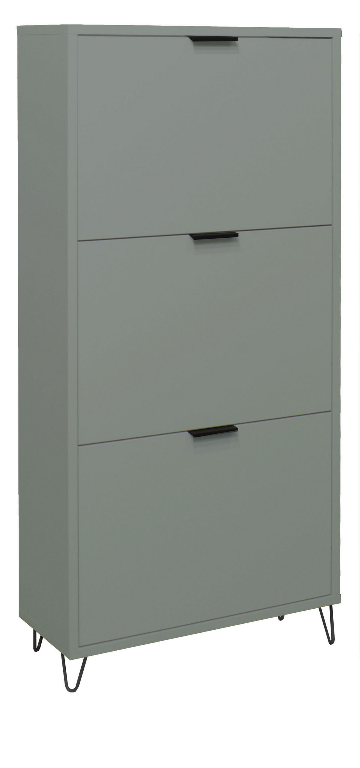 SCHUHSCHRANK Erna 61x25x141 Pinie Green matt Lack - Grün, Holzwerkstoff (61/141/25cm) - 58aufmkessel