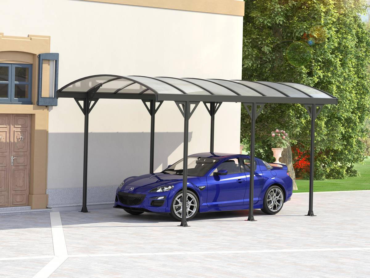 CARPORT AUTO protector Schwarz - Schwarz, Holz (300/230/500cm) - Habitat Garten