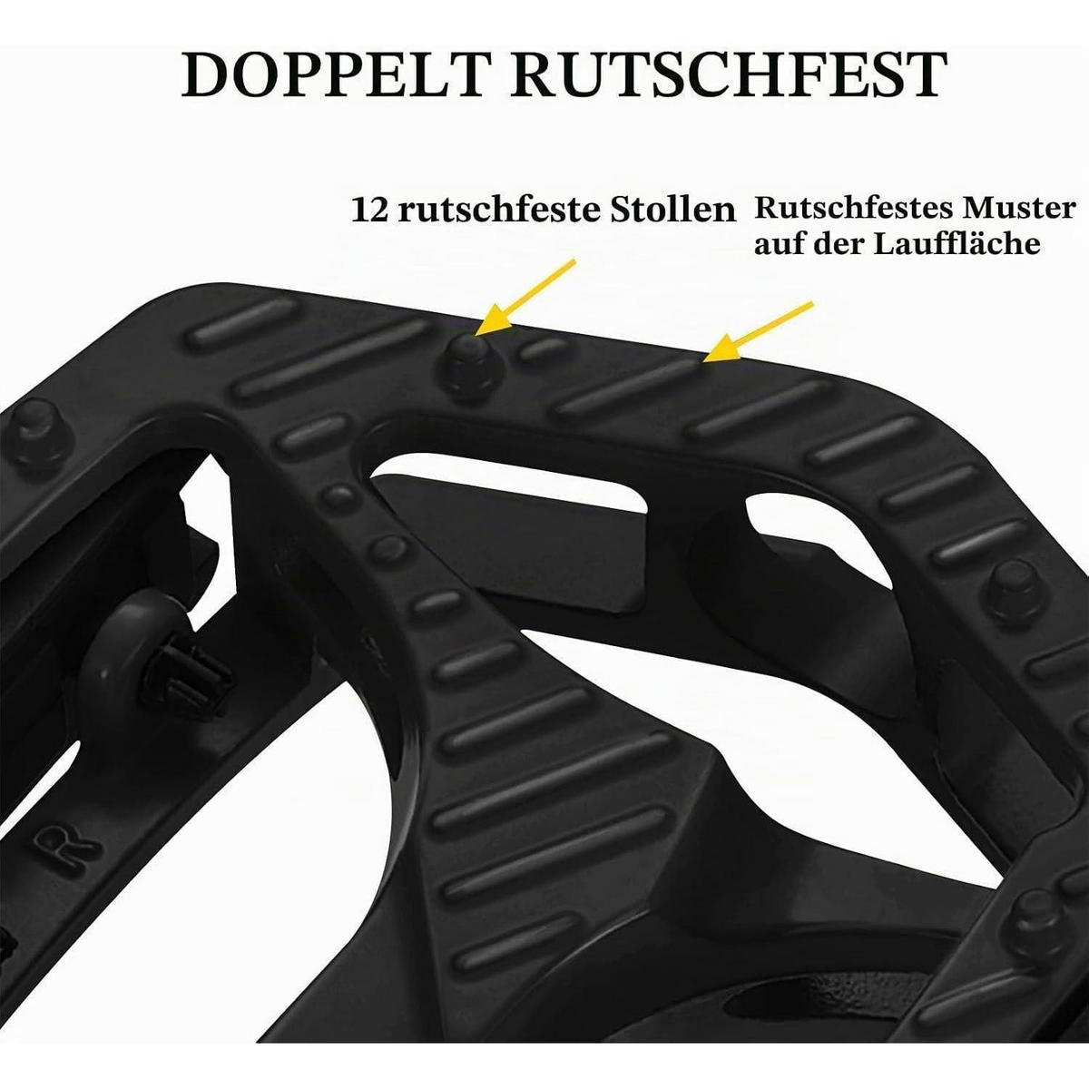 FAHRRADPEDALE 9/16" MTB Plattformpedale mit 3 gedichteten Lagern Schwarz - Schwarz, Metall (9.7/1.5/10cm)