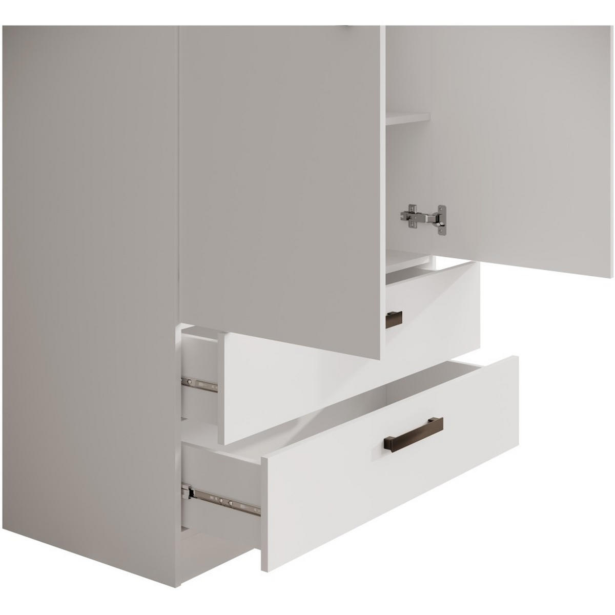DREHTÜRENSCHRANK Trend, mit Schubladen, Weiß - Schwarz/Weiß, Holzwerkstoff (90/180/50cm) - Beautysofa