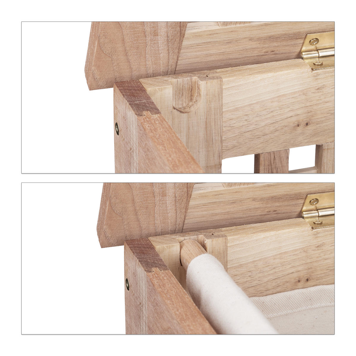 WÄSCHETRUHE - Hellbraun, Holz/Holzwerkstoff (52.5/55.5/39.5cm) - Relaxdays