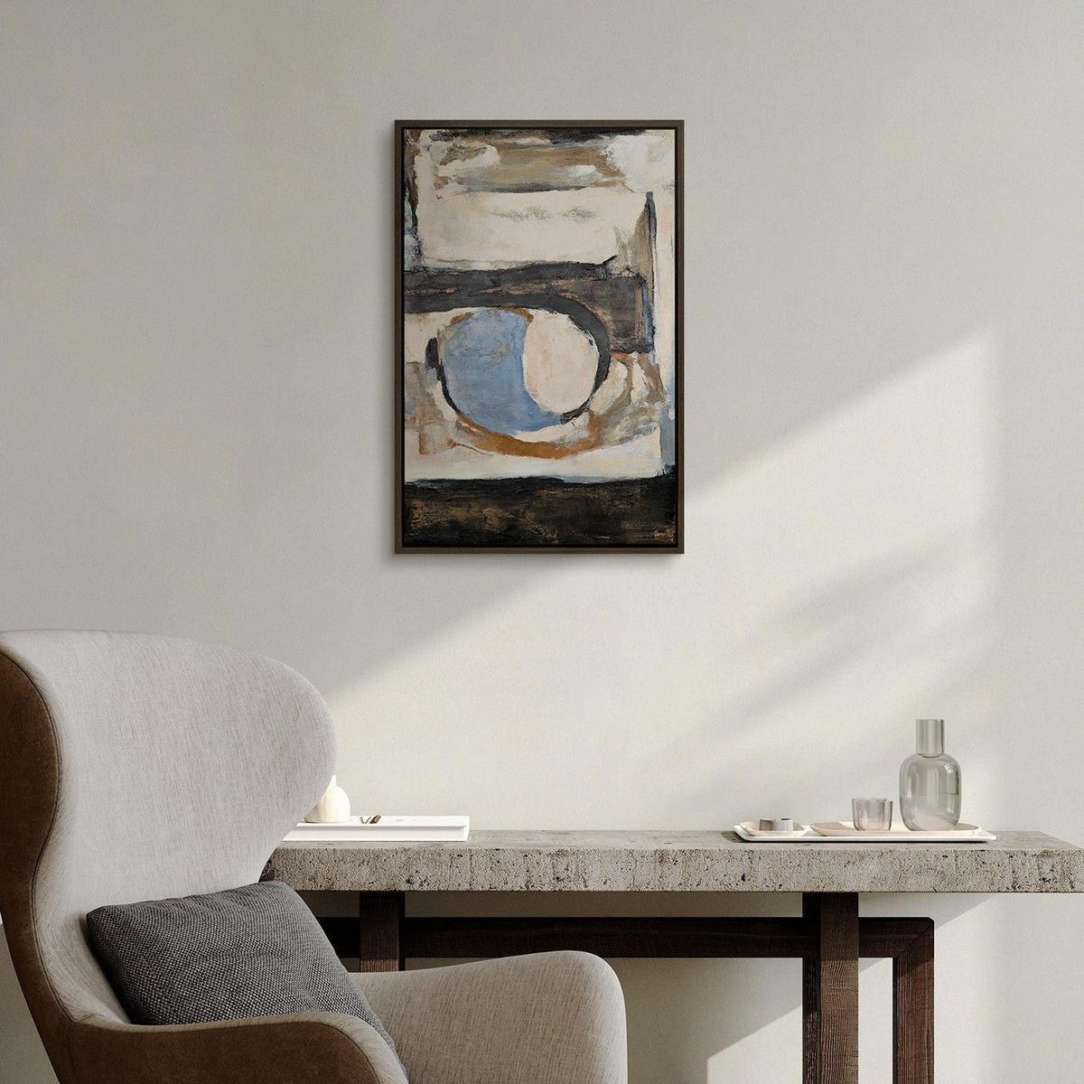 GEMÄLDE Geometrische Farben Schattenfugenrahmen Grau 60x40 cm - Grau, Holz (60/40cm) - YS-art gallery