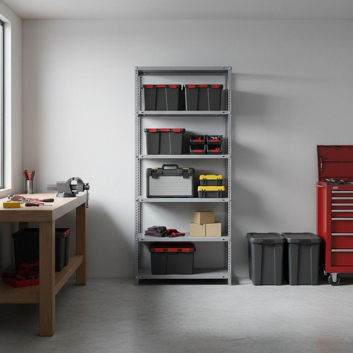 SCHRAUBREGAL PANDA TALL | HxBxT 200x110x40cm | 6 Fachböden | Fachlast 75kg | Grau - Grau, Metall (110/200/40cm) - PROREGAL