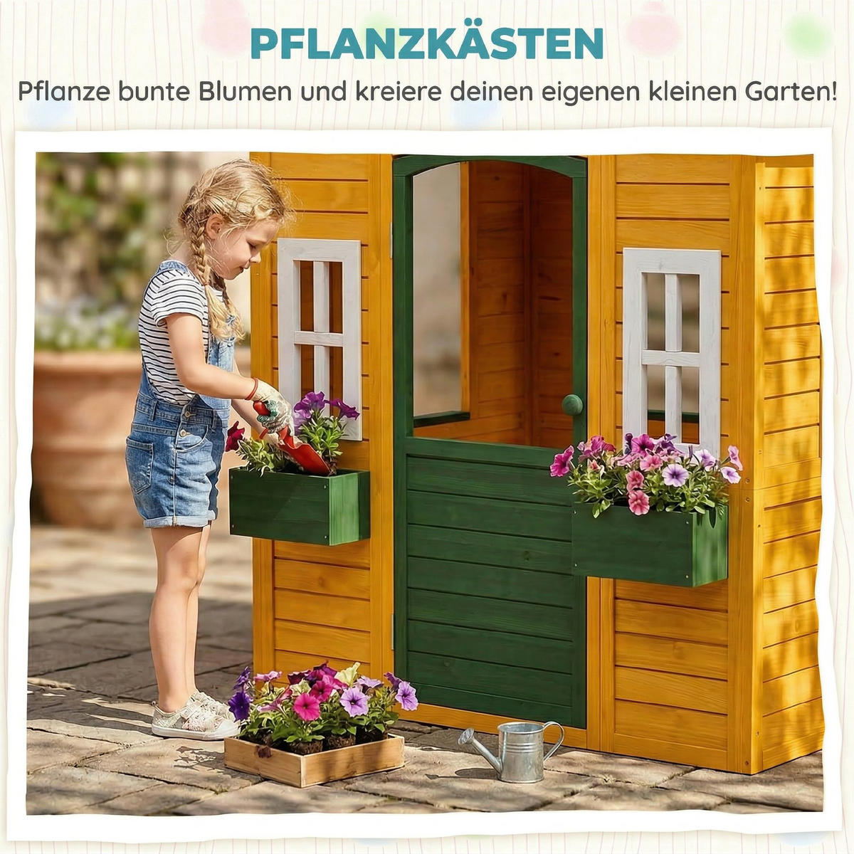 SPIELHAUS Tannenholz Braun - Braun, Holz (97/150/134.5cm) - AIYAPLAY