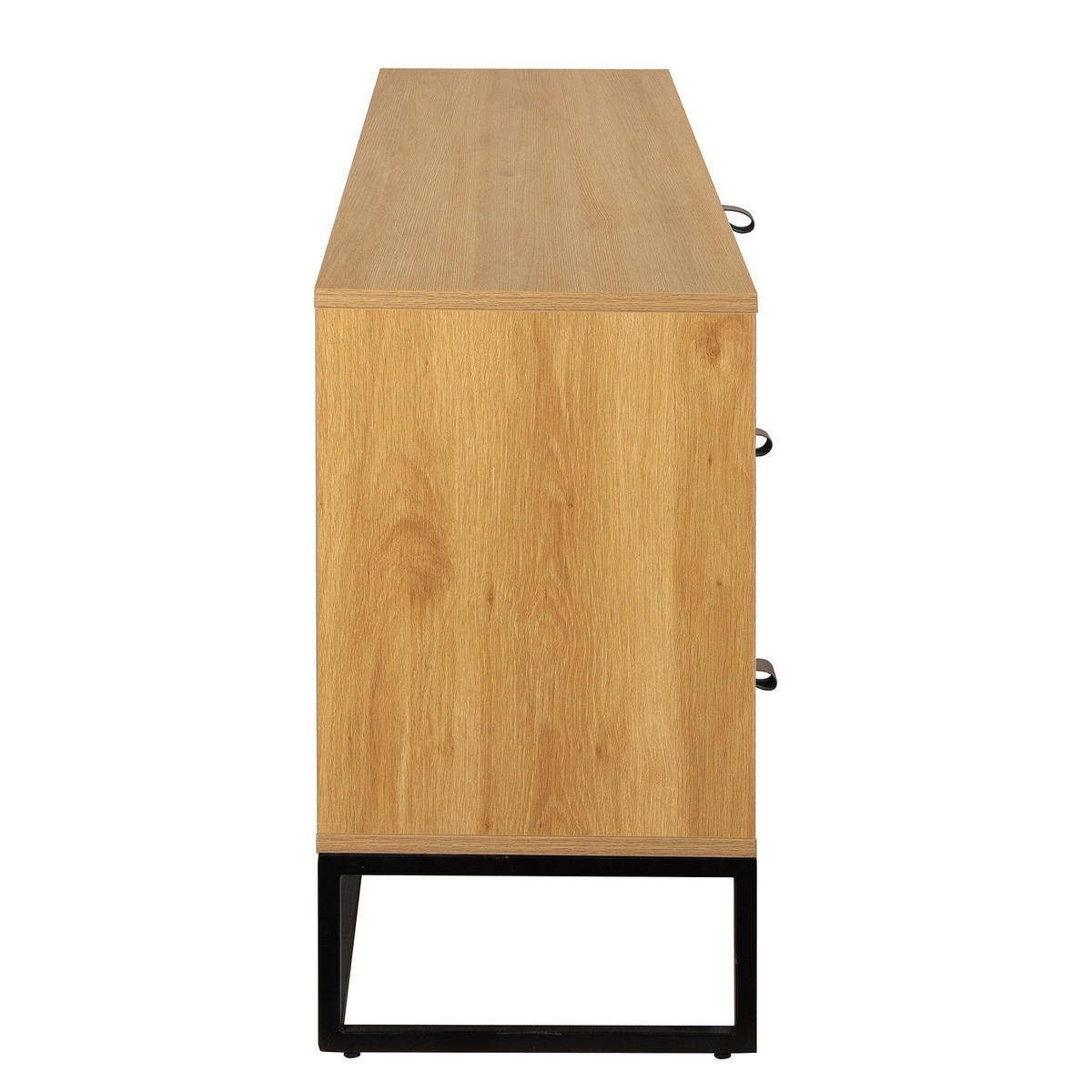 SIDEBOARD - 180 cm - Eichefarben/Schwarz, Holzwerkstoff/Kunststoff (180/75/40cm) - home24