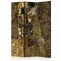 PARAVENT Einseitig Bedruckter 3-tlg 135x172 cm Der Kuss Von Klimt - Multicolor, Holz/Textil (135/172/3cm) - Muralo