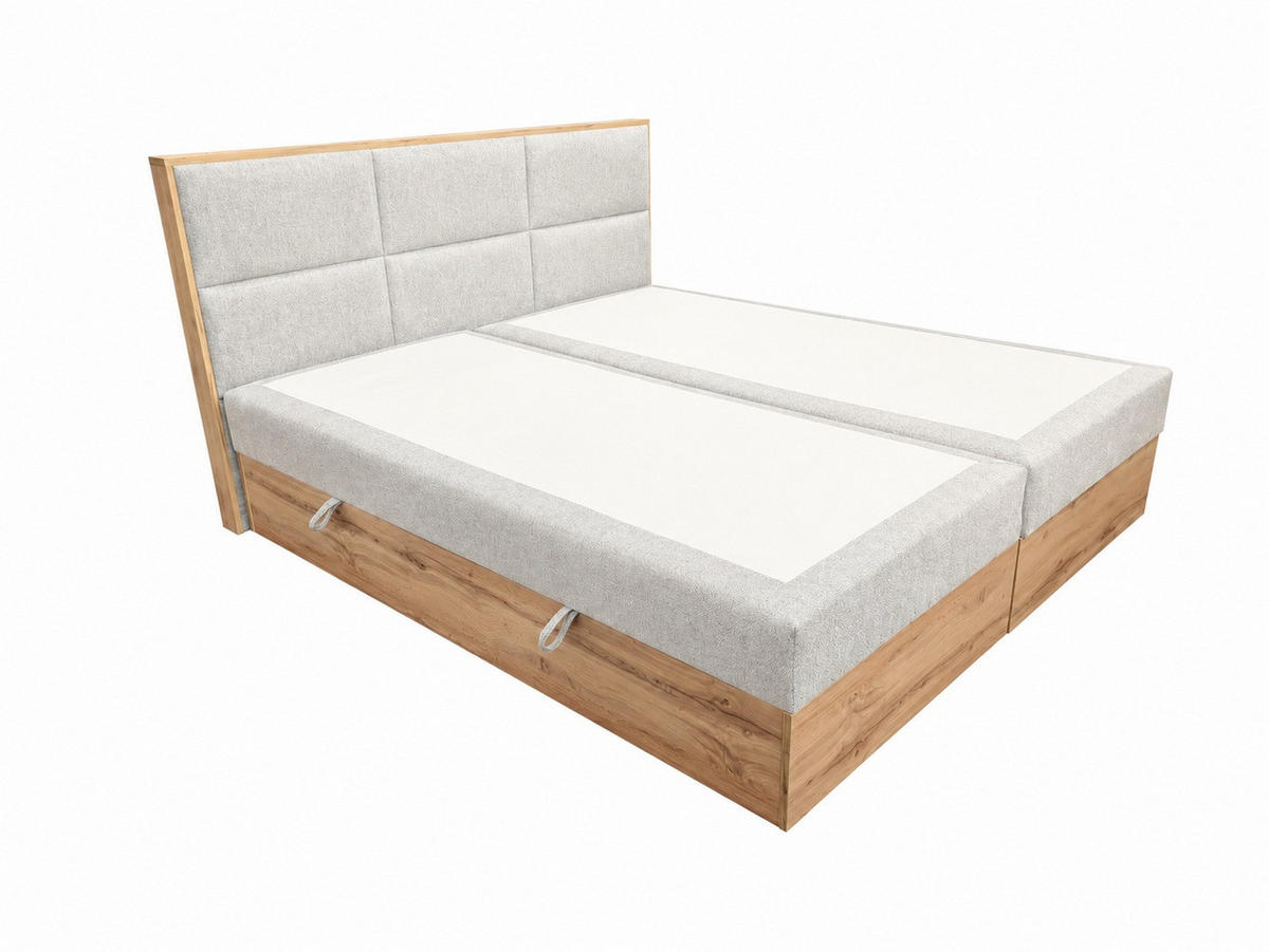 BOXSPRINGBETT Loly 180x200 cm H4 Taschenfederkern Hellgrau - Hellgrau, Textil (180/200cm) - KS Home Concept