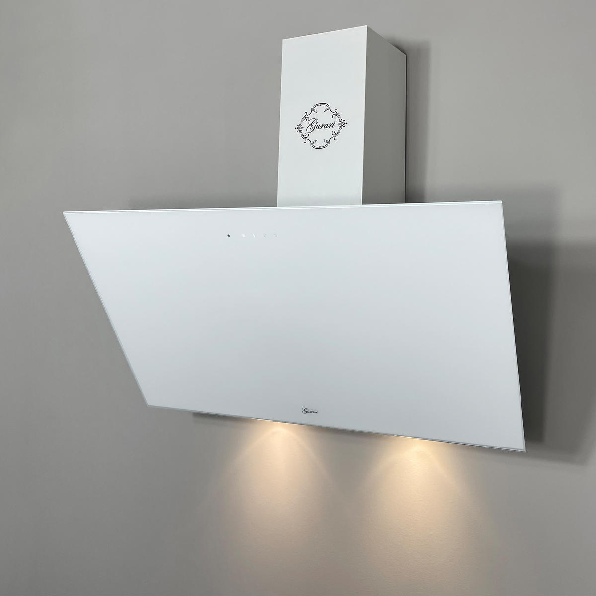 DUNSTABZUGSHAUBE GCH D 286 WH 8 PRIME + Umluftset, 80 cm Weißglas - Weiß, Glas/Metall (80/38.5/38cm) - Gurari