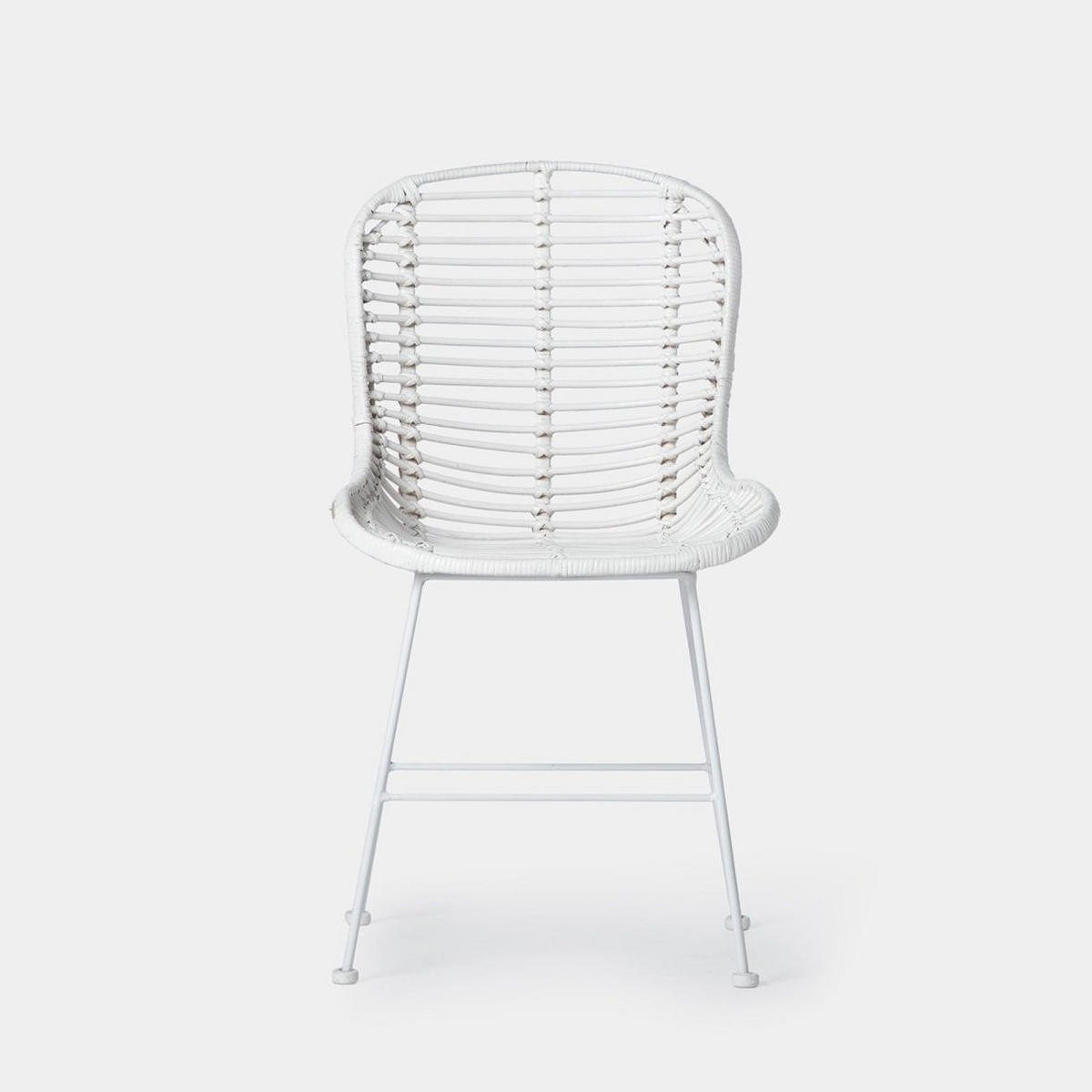 STUHL FÜR DRAUSSEN Leo Weiß 47 cm x 86 cm - Weiß, Naturmaterialien (47/86/57cm)