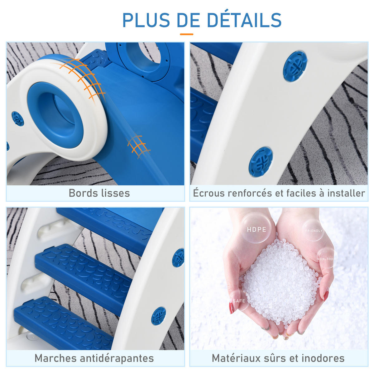 KINDERRUTSCHE DE-17951 klappbar für Kleinkinder, HDPE Blau - Blau, Kunststoff (50/56/120cm) - ComfortXL
