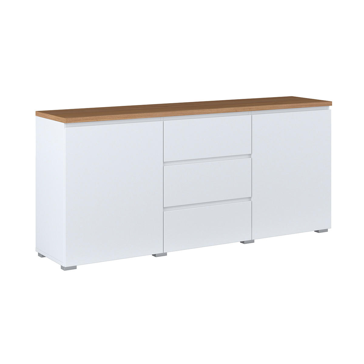 SIDEBOARD Liko Weiß und Holz - Weiß, Holzwerkstoff (150/67.9/34.5cm) - Petits-meubles
