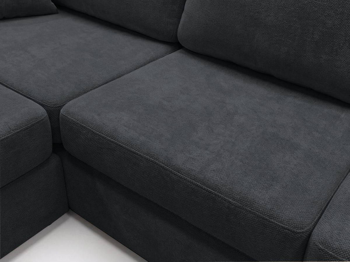 ECKSOFA Nesto Schwarz Links - Schwarz, Holz/Textil (260/165cm) - Graingold