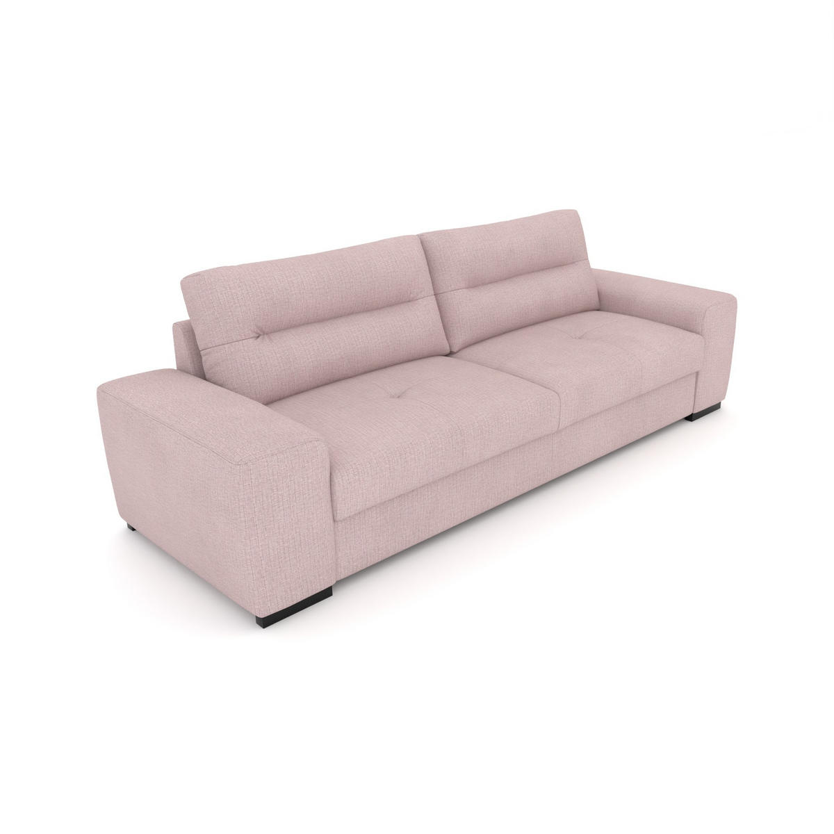 3-SITZER Carlisle Chenille Rosa 274/97/93 cm - Altrosa, Kunststoff/Textil (274/93/97cm) - foamnova