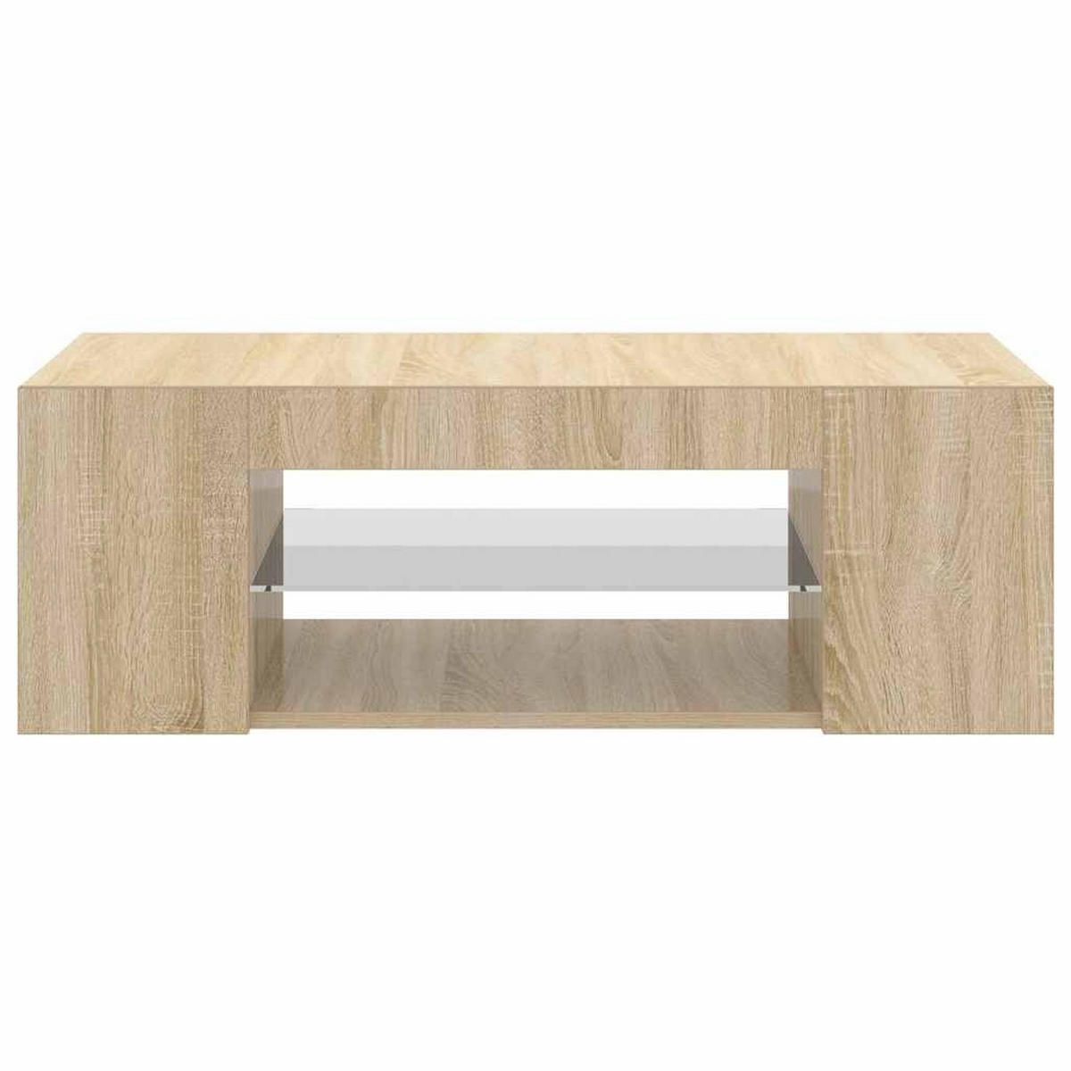 LOWBOARD mit Led-Leuchten 90/39/30 cm aus Holzwerkstoff in Sonoma-Eiche Dekor - Sonoma Eiche, Holz (90/30/39cm) - vidaXL
