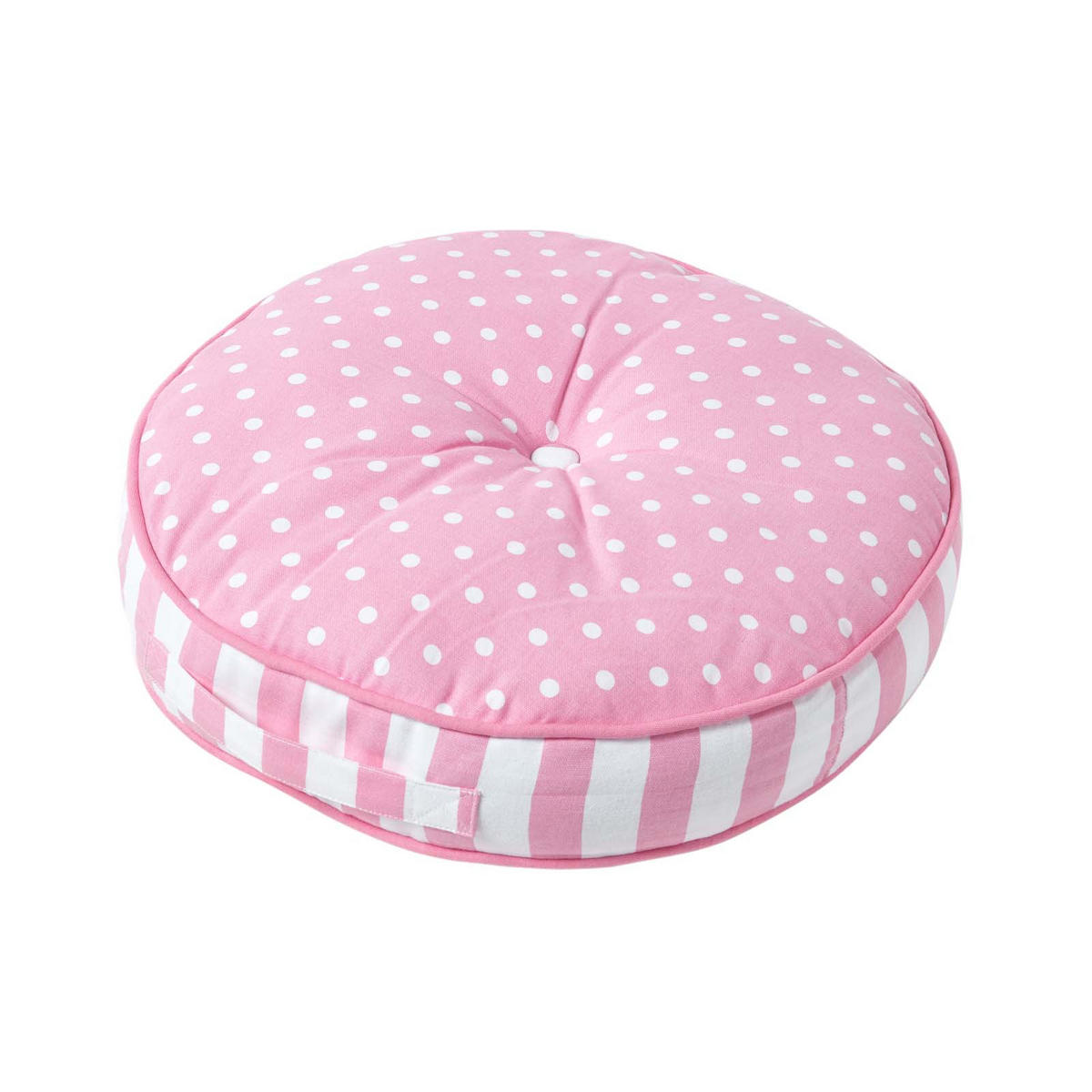 BODENKISSEN rosa, Punkte & Streifen ? 43/7 cm - Rosa, Textil (43/43/7cm) - Homescapes