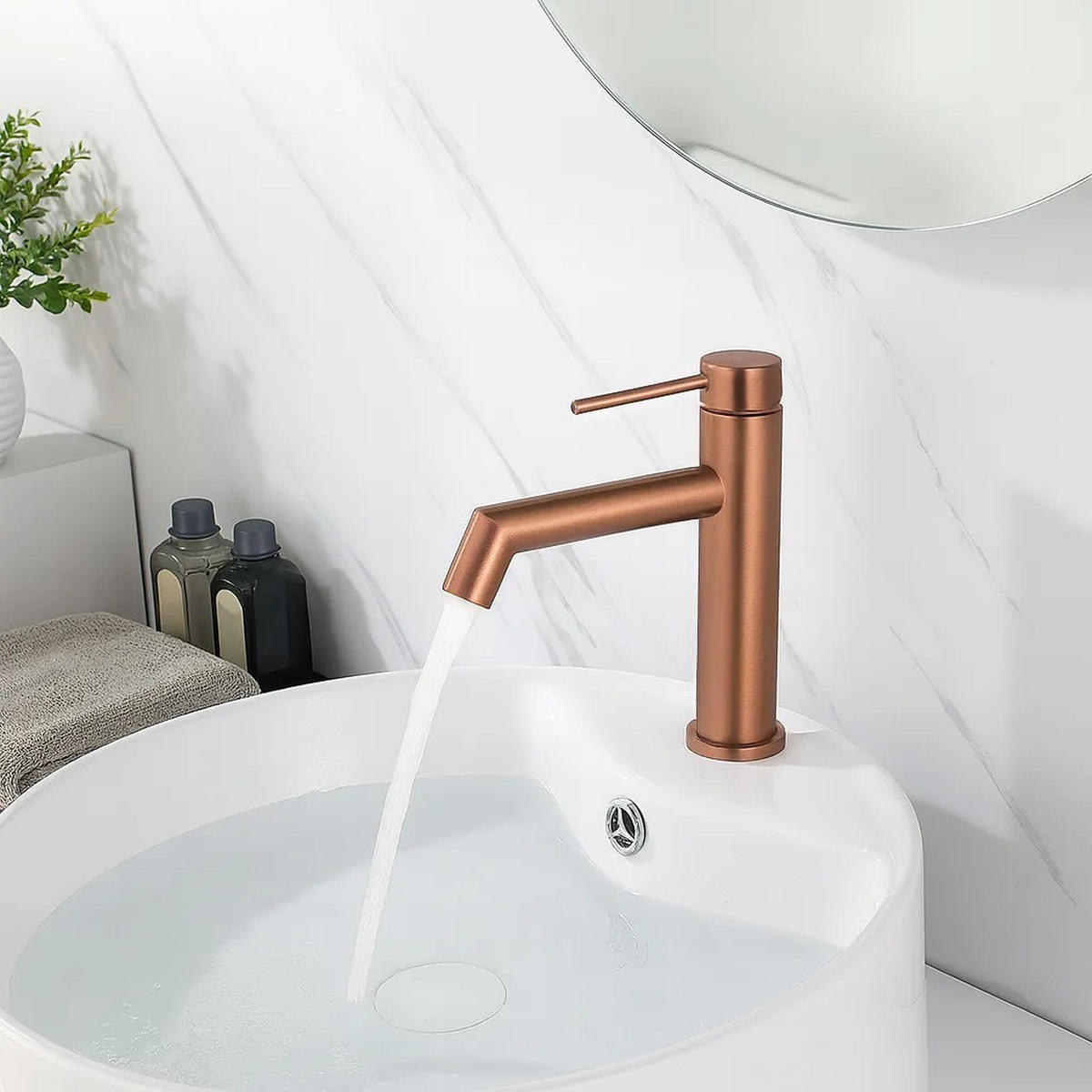 WASCHBECKENARMATUR Rea Foss Brush Copper Low - Kupferfarben, Metall (4/20.5/15.5cm) - REA