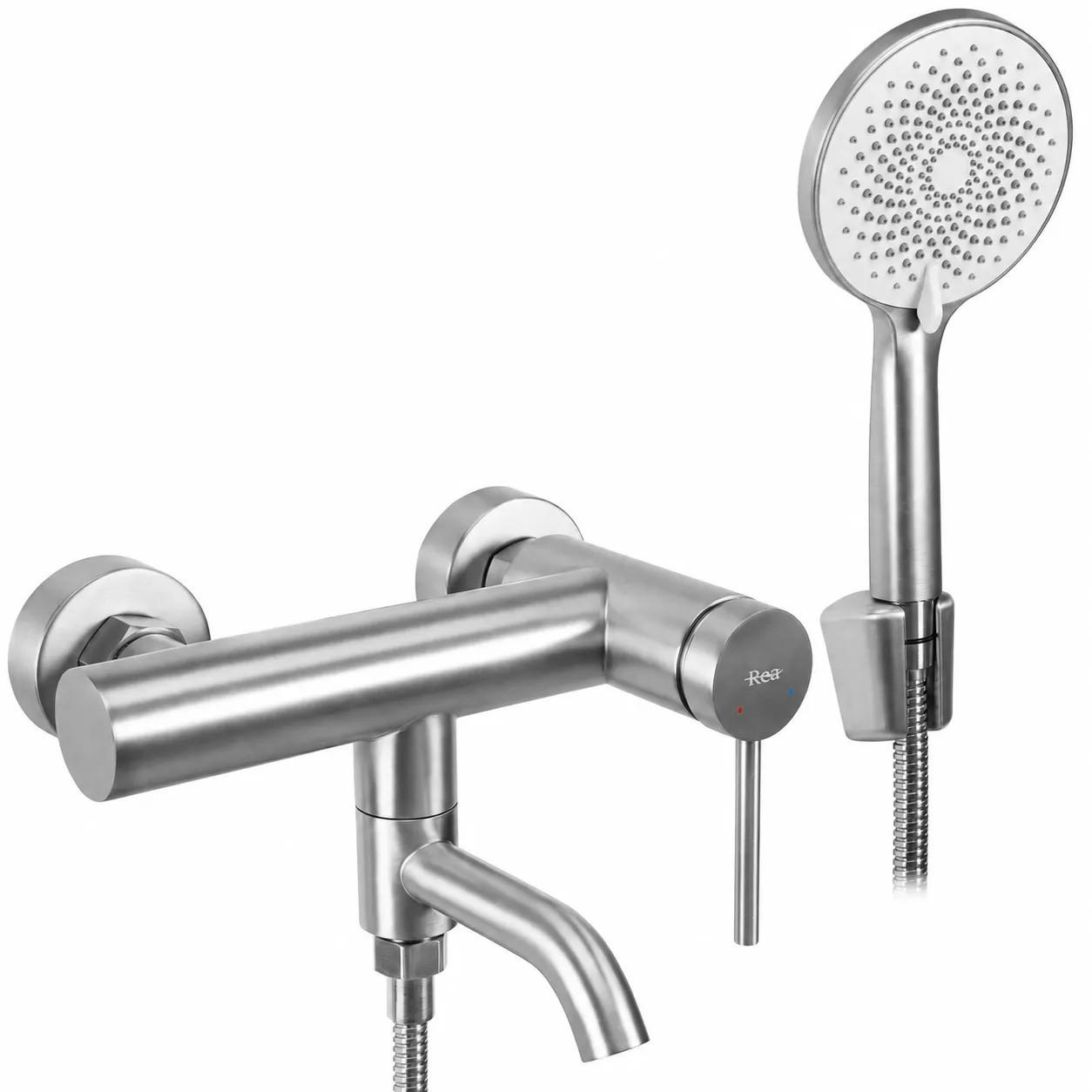 WANNENARMATUR Rea Clif Brush Nickel - Nickelfarben, Metall (19/11/22cm) - REA