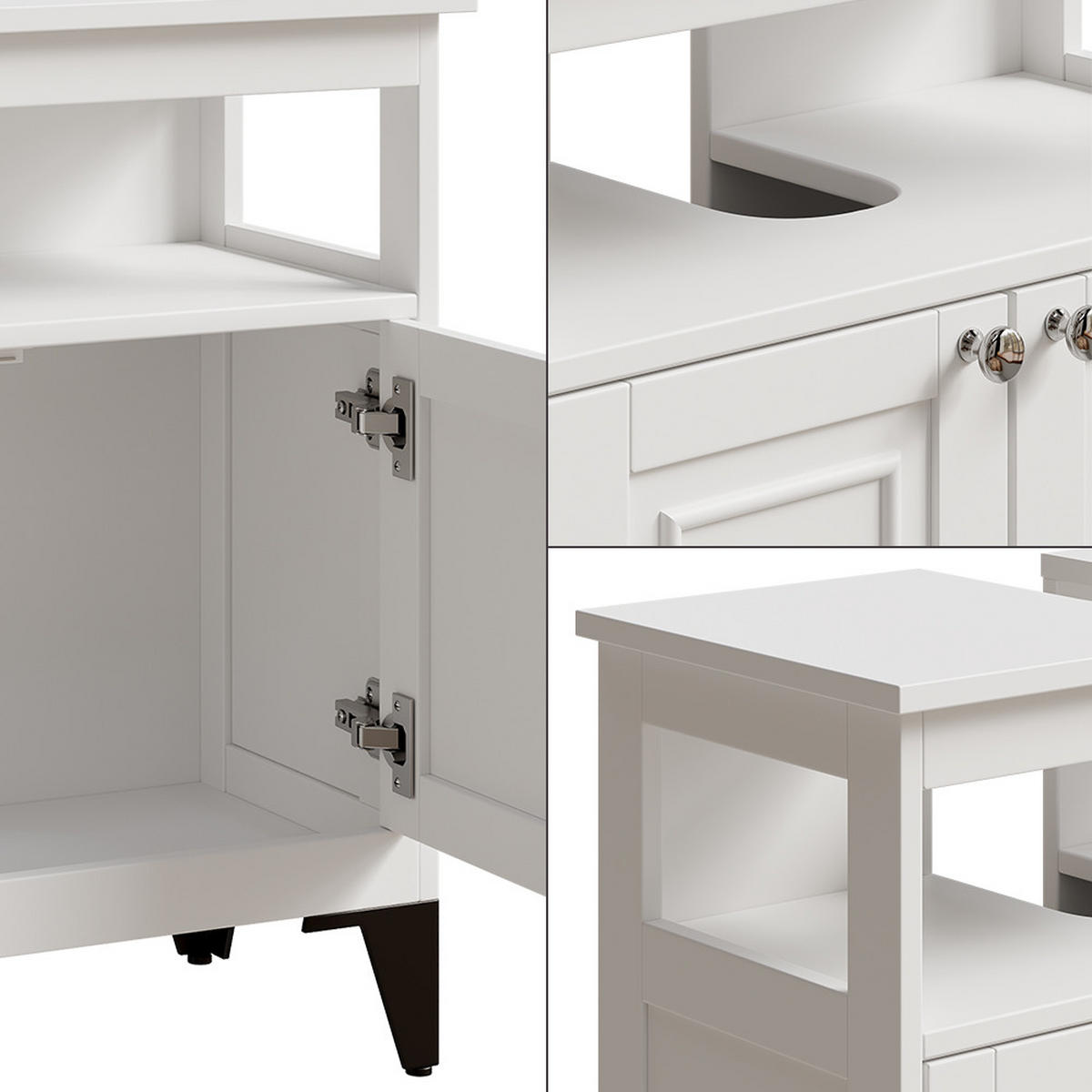 WASCHBECKENUNTERSCHRANK Vanity Weiß 60 x 65 cm - Weiß, Holzwerkstoff (60/65/30cm) - Vicco