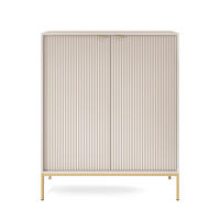 HIGHBOARD Nova Kaschmir / gold 104 / 39 / 125cm - Kaschmir/Beige, Holzwerkstoff/Metall (104/125/39cm) - Feldmann-Wohnen