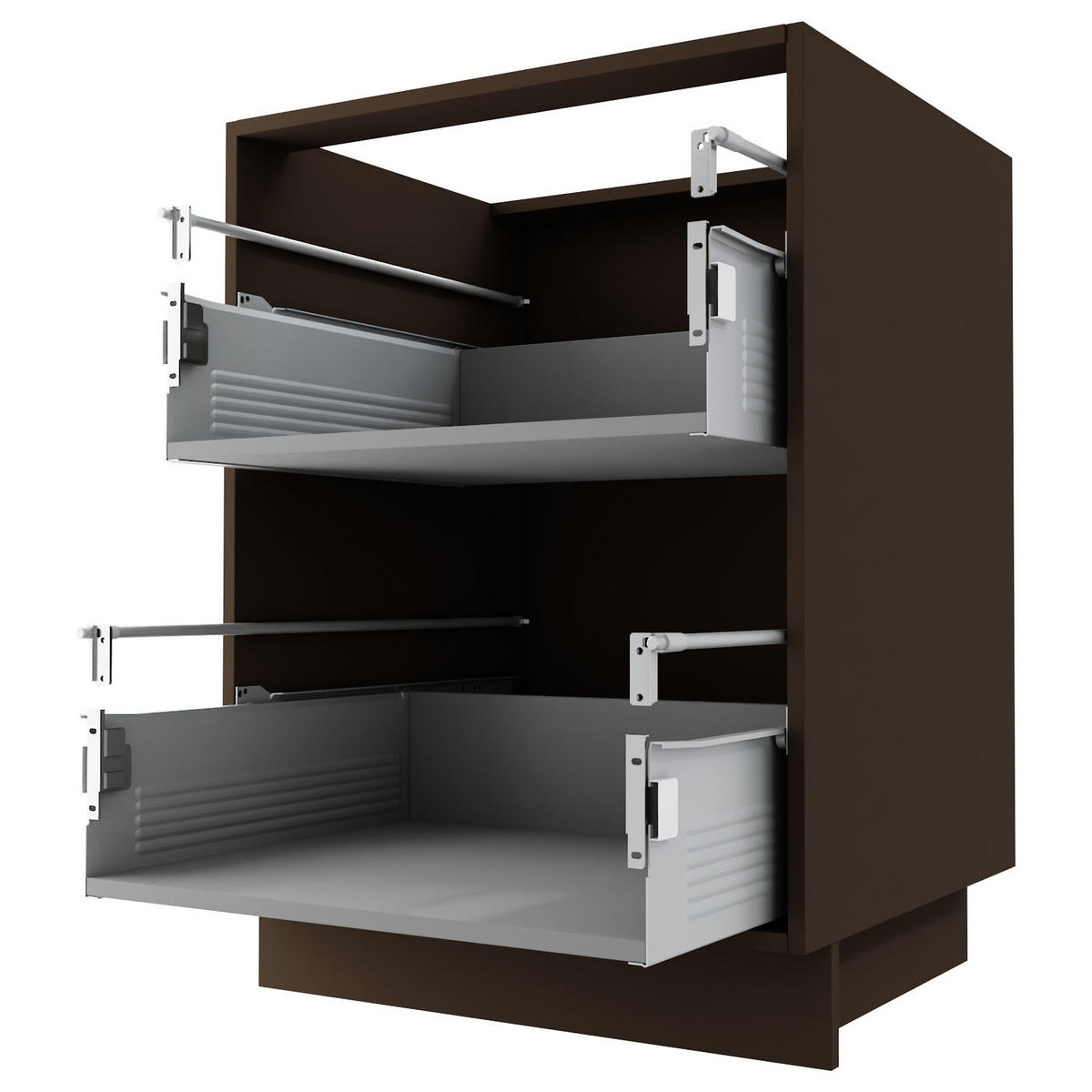 SCHUBLADENUNTERSCHRANK Brerra D2M/90 Korpus lava / Front RAL 9001 creme Hochglanz 90 / 50 / 82cm - Dunkelgrau/Creme, Holz/Holzwerkstoff (90/82/50cm) - Feldmann-Wohnen