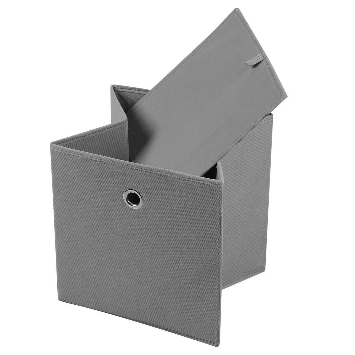 FALTBOX ELA 2ER-SET - Grau, Textil (27/27/27cm) - IDIMEX