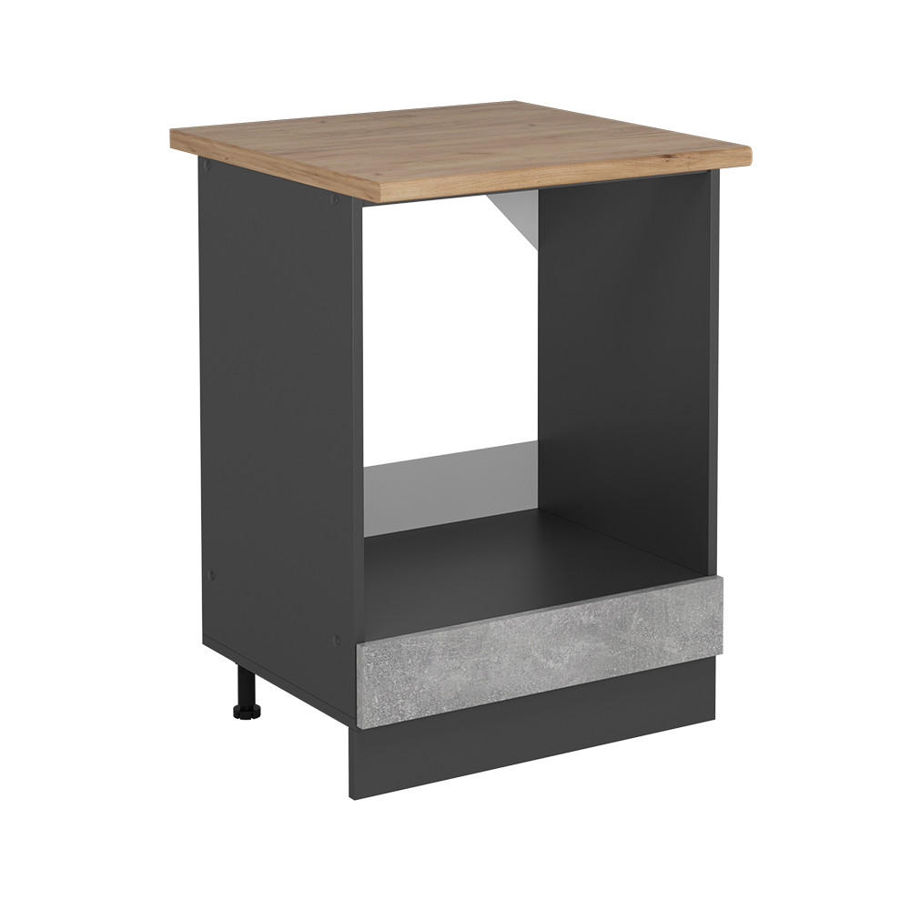 SPISKONVERTERINGSSKÅP R-Line betong 60 cm , AP Oak Grå, Antracit 81.6/60/60 cm