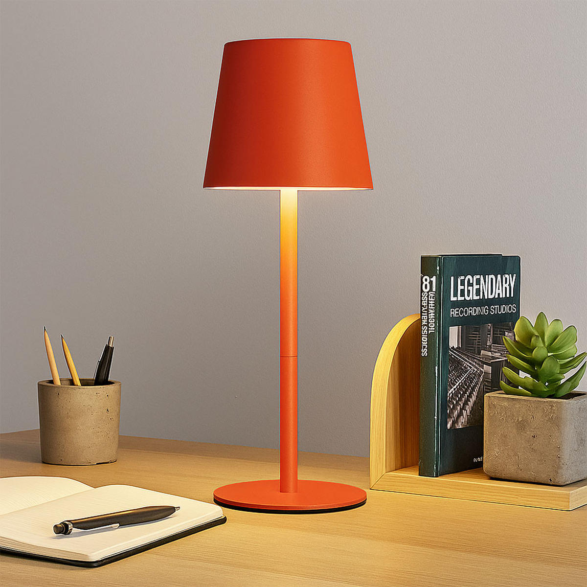 LED TISCHLAMPE Vannie I orange - Orange, Metall (11.5/11.5/36cm) - Globo Lighting