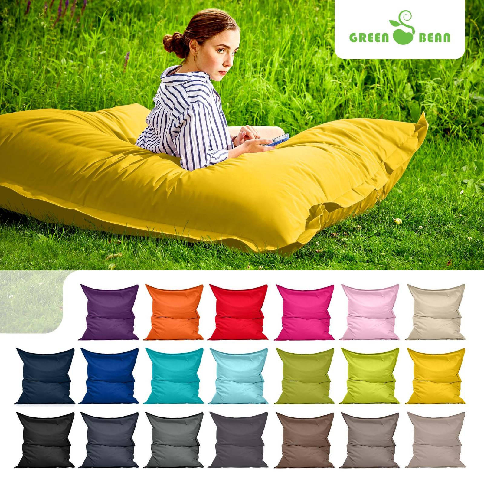 RIESEN-SITZSACK "Square" 140x180cm 380 L - Gelb, Textil (140/25/180cm) - Green Bean