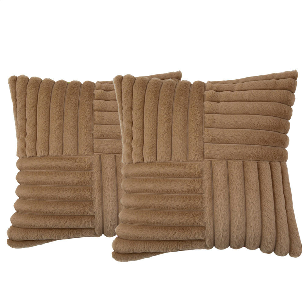 KISSENHÜLLE UNI Plüsch & Samt 45/45 cm - Braun, Textil (45/45cm) - Kaket