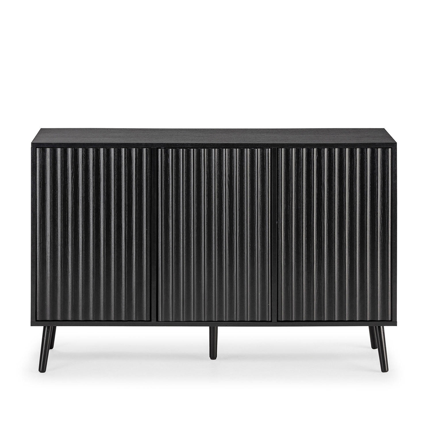 SIDEBOARD Lluvia 3 Türen, Schwarz - Schwarz, Holzwerkstoff (120/76/40cm)