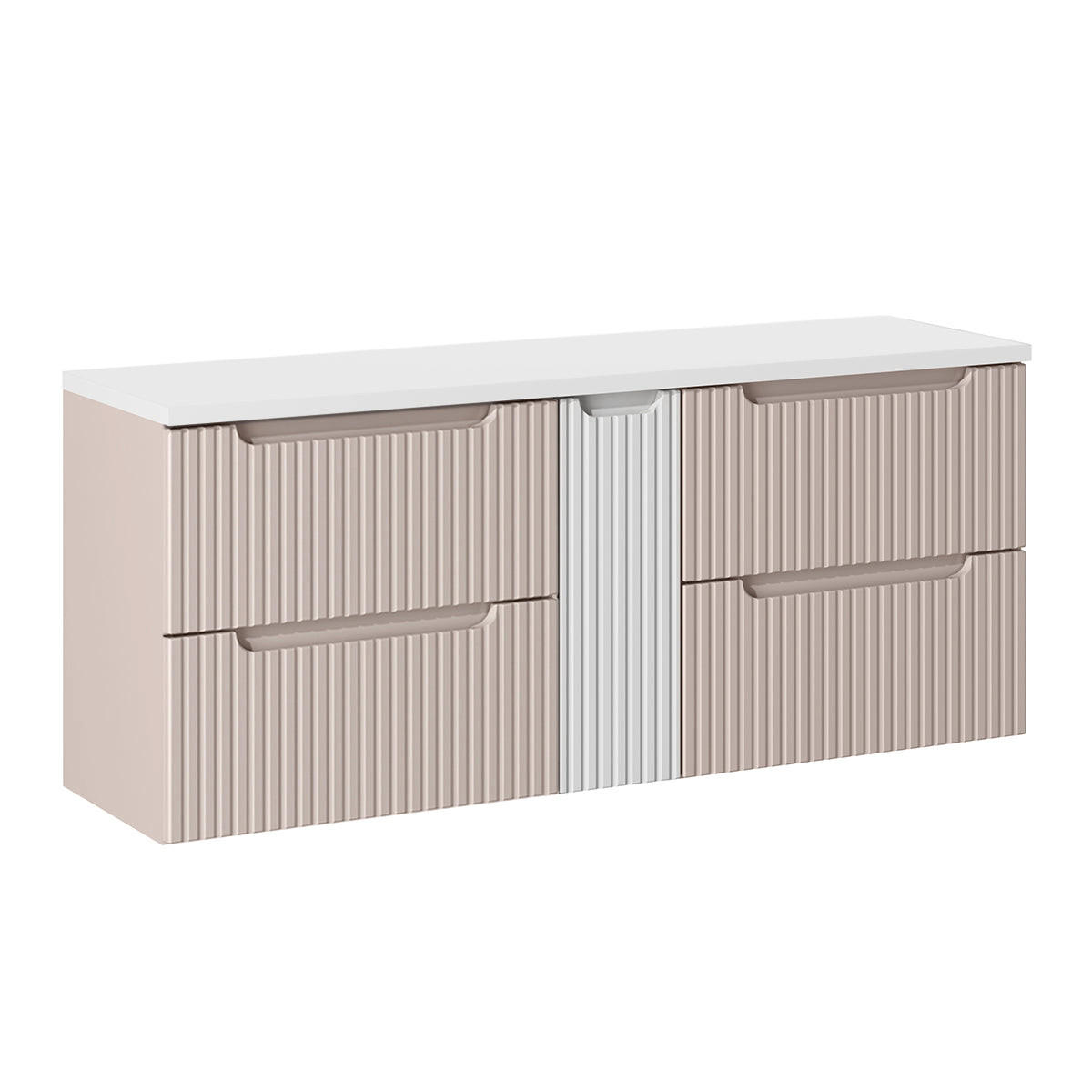 WASCHTISCHUNTERSCHRANK 140.4cm Riva Kaschmir - Beige/Weiß, Holzwerkstoff (140.4/59/40cm) - Petits-meubles