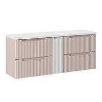 WASCHTISCHUNTERSCHRANK 140.4cm Riva Kaschmir - Beige/Weiß, Holzwerkstoff (140.4/59/40cm) - Petits-meubles