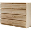 KOMMODE Lemon 140 cm mit acht Schubladen eiche Sonoma - Sonoma Eiche, Holzwerkstoff (140/101.5/39cm) - Beautysofa