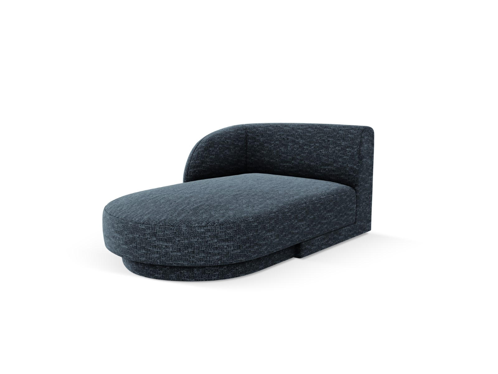 CHAISELONGUE links Miley aus Chenille-Stoff königsblau - Blau, Textil (90/70/156cm) - Micadoni