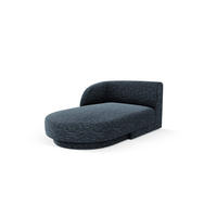 CHAISELONGUE links Miley aus Chenille-Stoff königsblau - Blau, Textil (90/70/156cm) - Micadoni