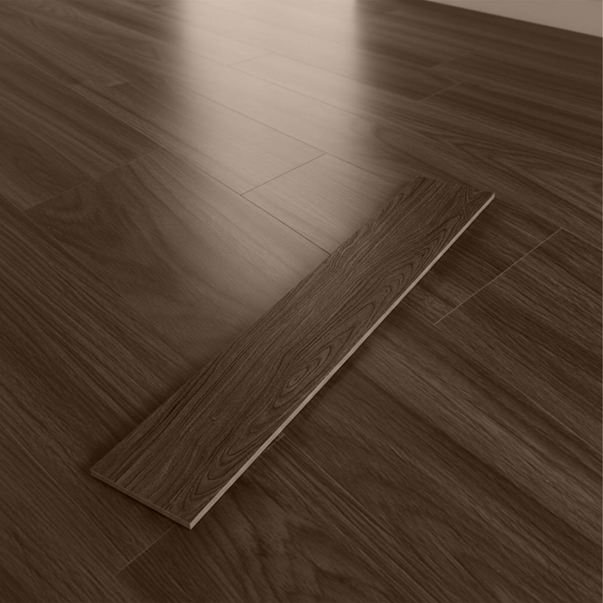 PVC Bodenbelag - Dunkelbraun, Kunststoff/Stein (1.8/91/15cm) - Relaxdays