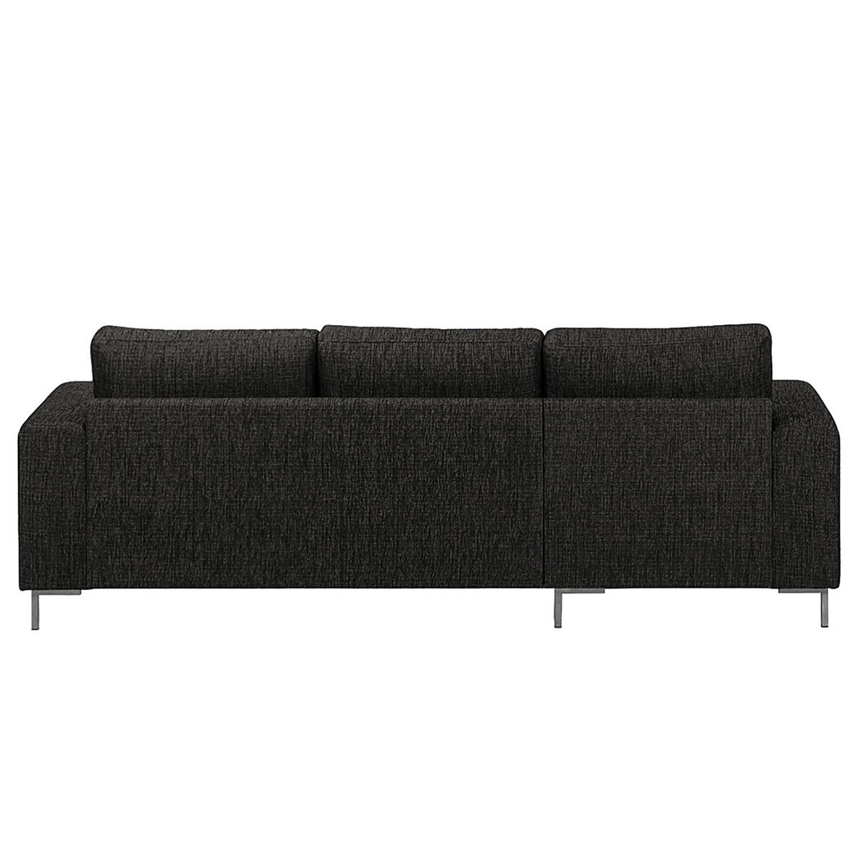 ECKSOFA mit Longchair - Silberfarben/Schwarz, Textil/Metall (236/147cm) - home24