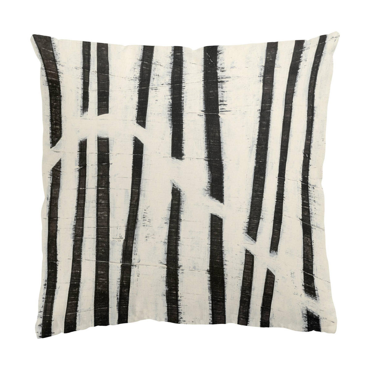 DEKOKISSEN 2er-Set Gemaltes Schwarzes Wellen Streifen Duo 40/40 cm - Schwarz, Textil (40/40cm) - Bilderwelten