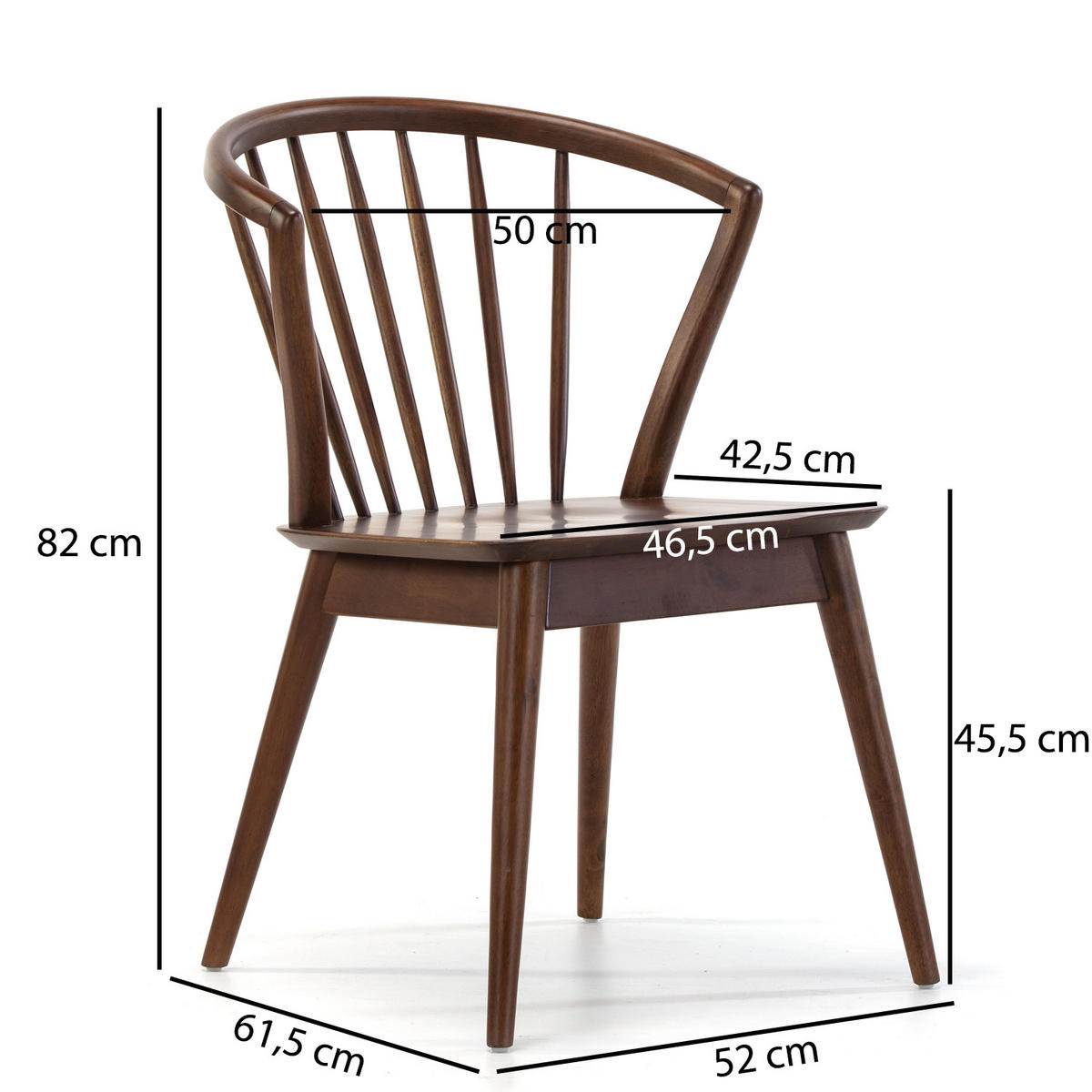 STUHL 2er-Set Mura Nussbaum Farbe - Walnussfarben, Holz (58/84/55cm) - VS Venta-stock