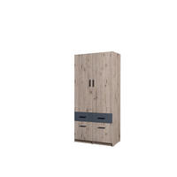 KLEIDERSCHRANK SOLENA 03 - 91.2×197,6×53,6 cm 2 Türen & 4 Schubladen Wellington Eiche - Eichefarben, Holz/Holzwerkstoff (91.2/197.6/53.6cm) - Milaros Markt
