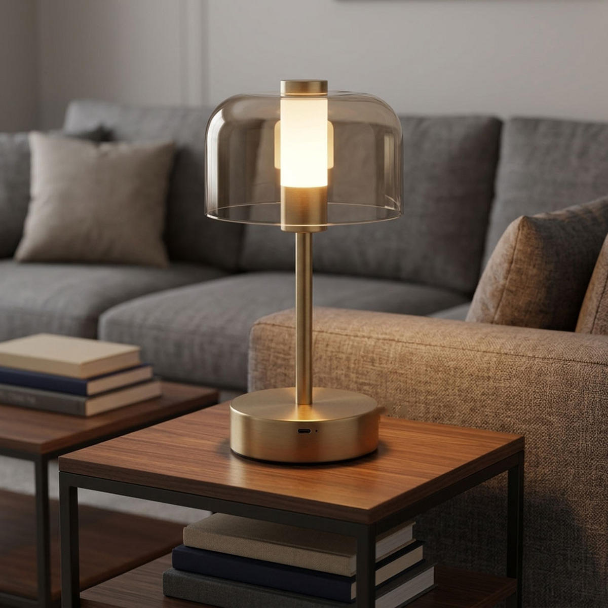TISCHLEUCHTE LED, goldfarben, Touchdimmer - Goldfarben, Metall (13/13/25cm) - Globo Lighting