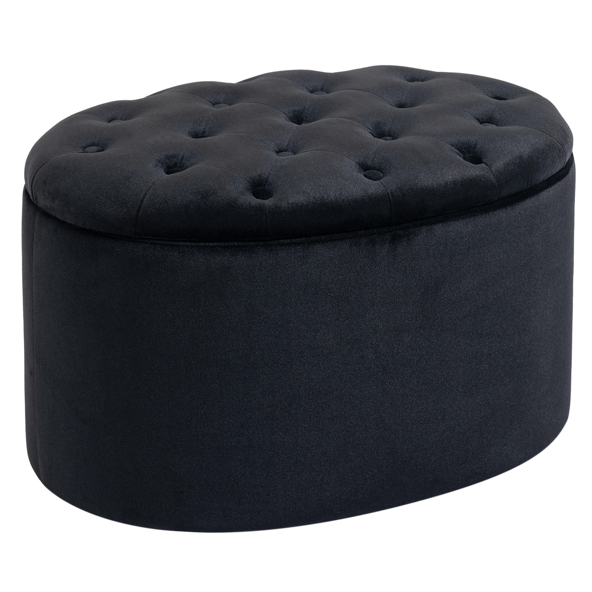 SITZBANK, Polsterbank, Ovale, Schwarz - Schwarz, Kunststoff (52/42/71cm) - HOMCOM