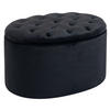 SITZBANK, Polsterbank, Ovale, Schwarz - Schwarz, Kunststoff (52/42/71cm) - HOMCOM